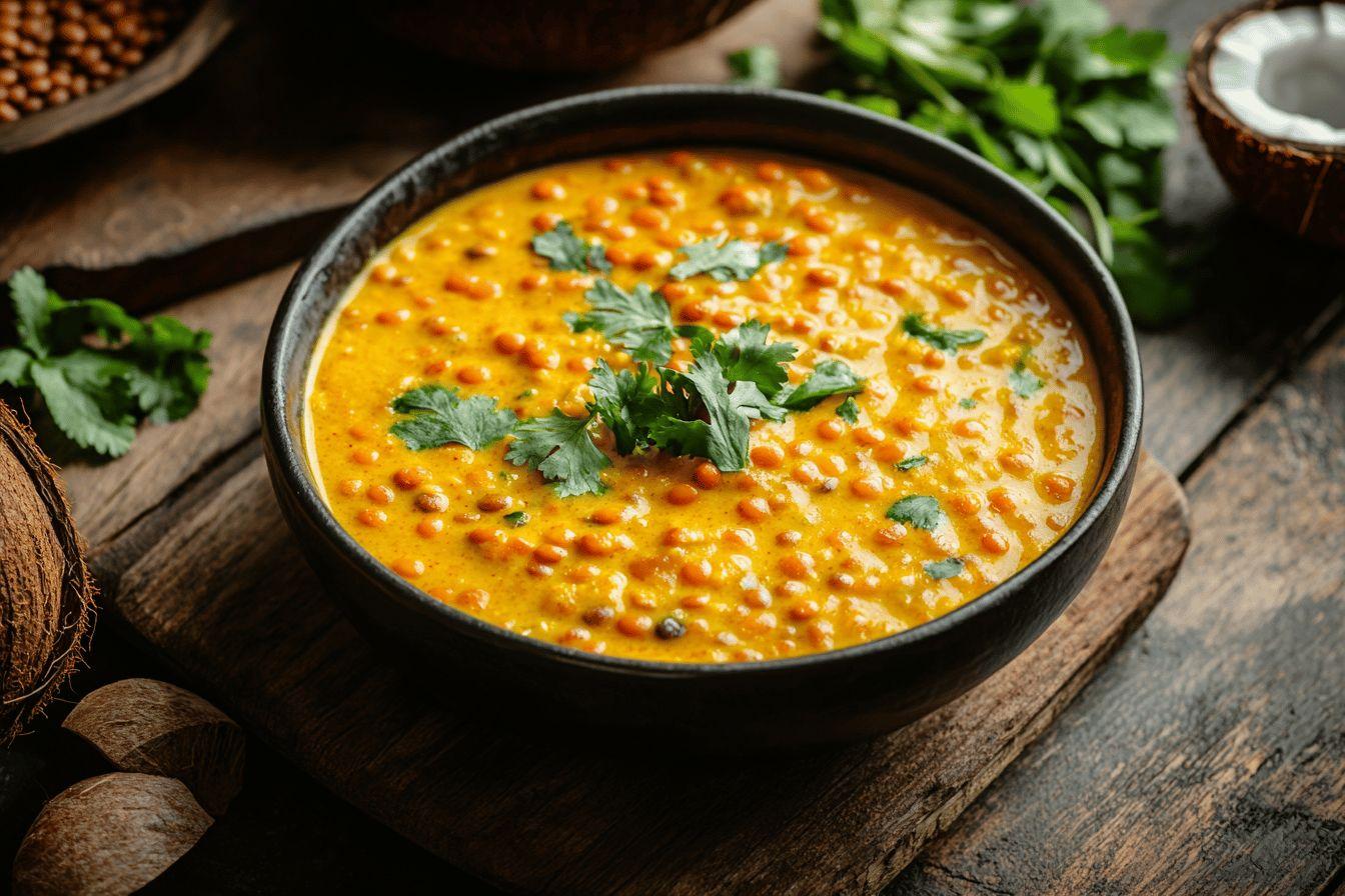 Curry de lentilles corail au lait de coco – recette végétarienne épicée