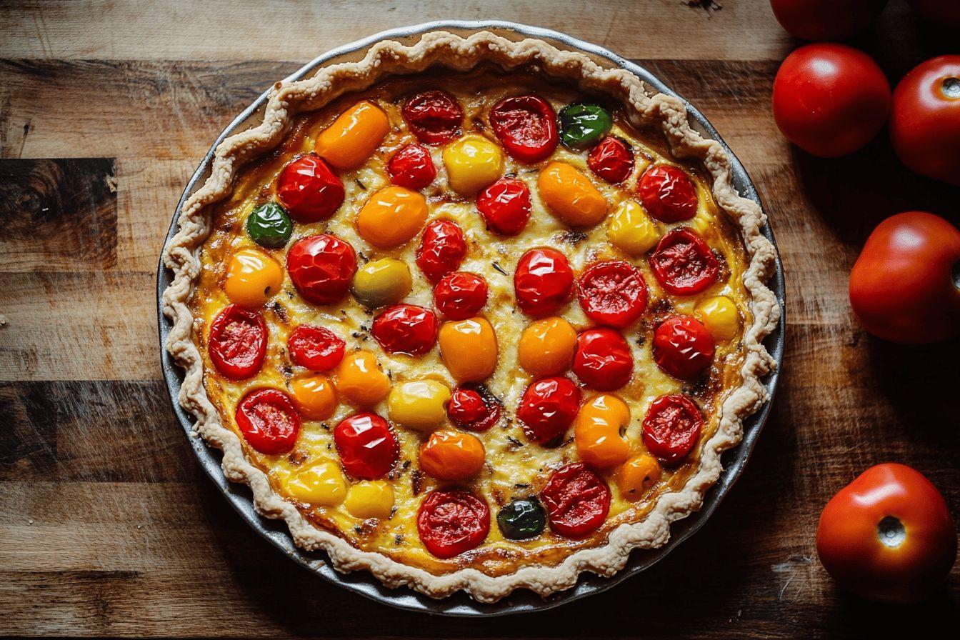 Quiche aux poivrons et tomates : recette gourmande et savoureuse